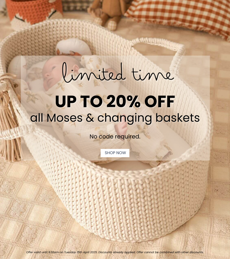 Up to 20% Off All Crochet Moses and Changing Baskets