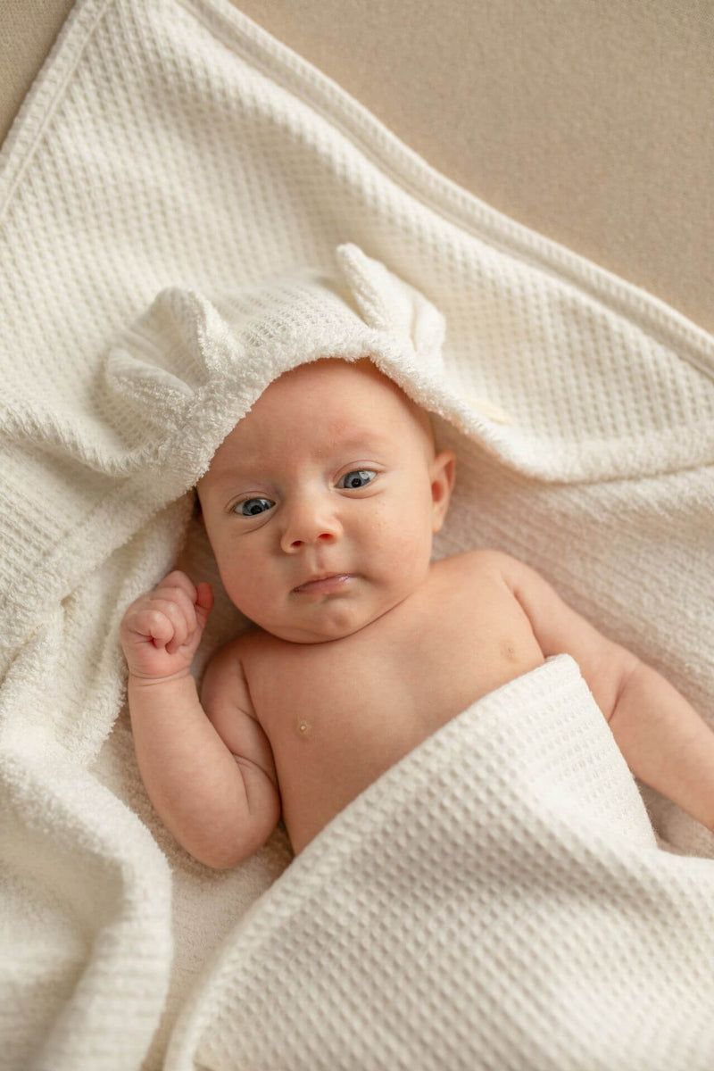 Baby in a soft baby towel