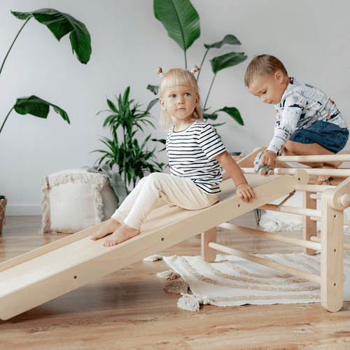 MOPITRI® 4-Segment Climbing Triangle with Slide & Ramp for Kids