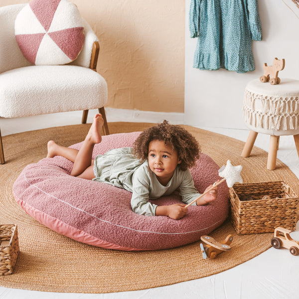 MINICAMP Bouclé Kids Floor Cushion in Rose