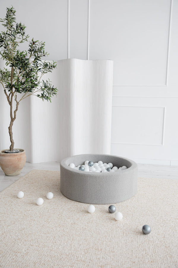 Premium Bouclé Play Ball Pit - Grey