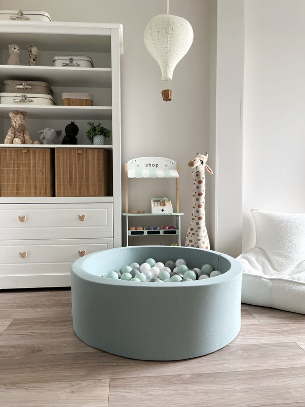 Premium Cotton Play Ball Pit - Dirty Mint