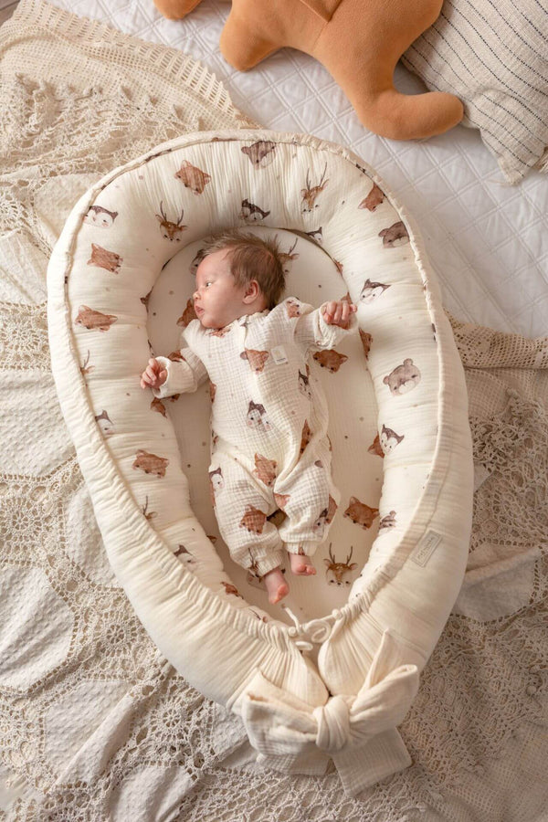 Soft Muslin Handmade Baby Nest - Forest Friends