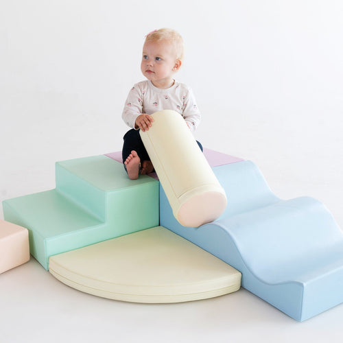 Soft Play 6 Foam Block Set for Toddlers - Explorer - Light Pastel