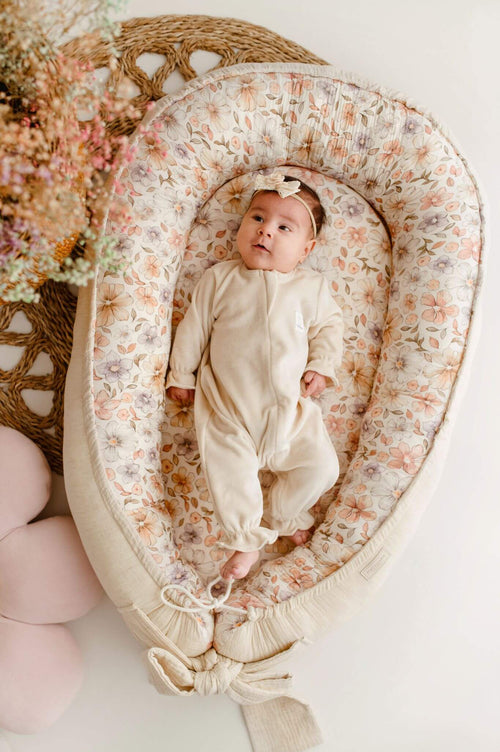 Soft Muslin Handmade Baby Nest - The Flower Garden