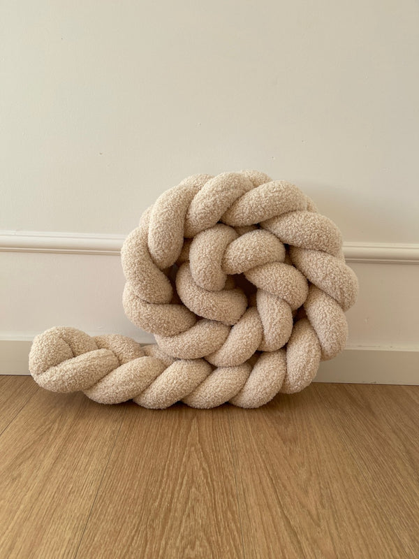 Bouclé Cot Bumper - Braided - Light Beige | PRE-ORDER
