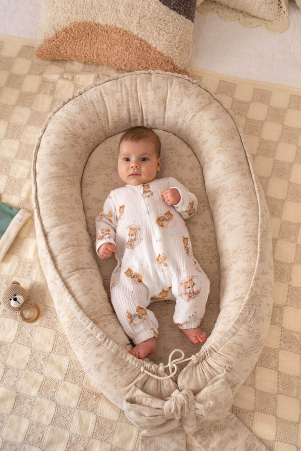 Handmade Baby Nest - Cotton & Linen - Vintage