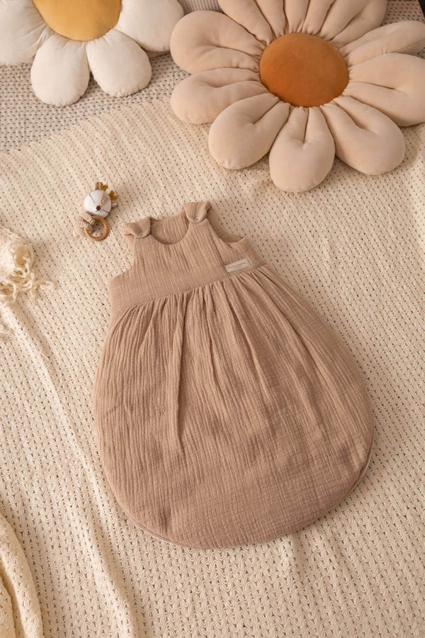 LinenLook Muslin Baby Sleeping Bag - 1.5 TOG - Cappuccino - 0-6 months
