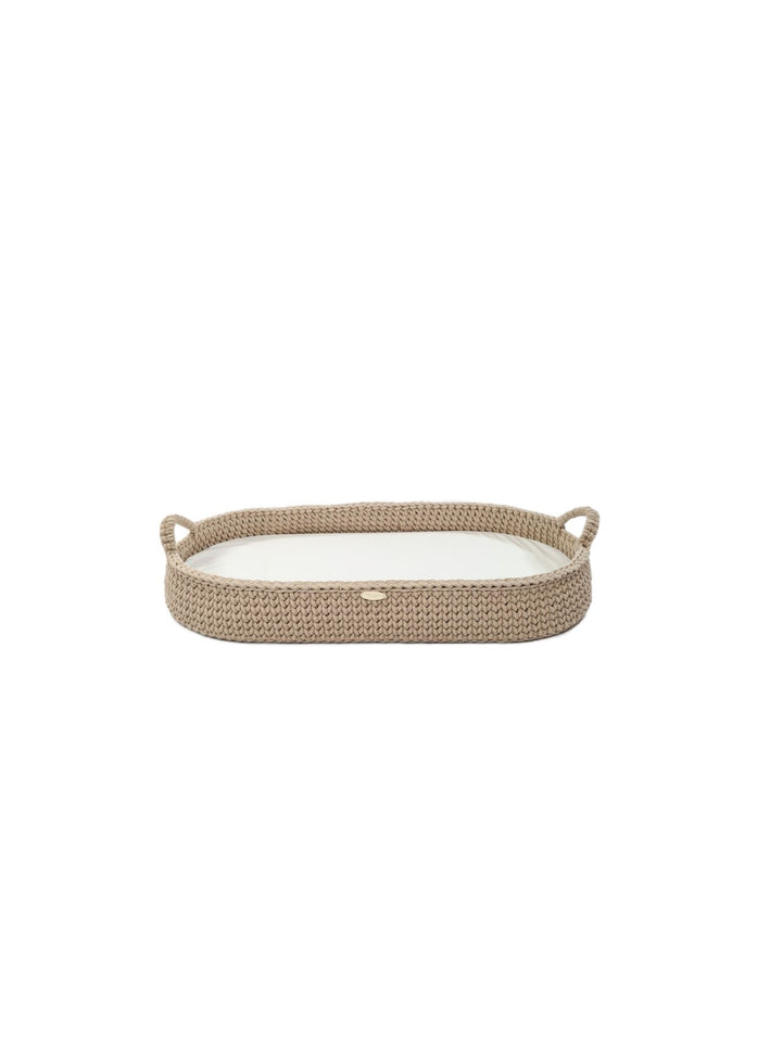 Crochet changing basket latte