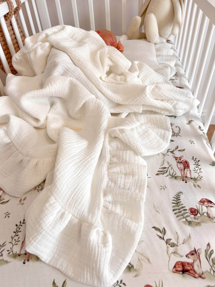 Light Organic Muslin Baby Blanket – cream 6